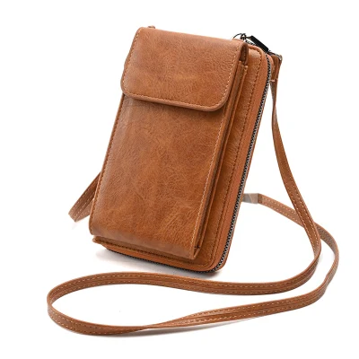 Bolsos cruzados pequeños para mujer, cartera para teléfono móvil, cartera de cuero a la moda para mujer, monedero, bolsas para teléfono móvil